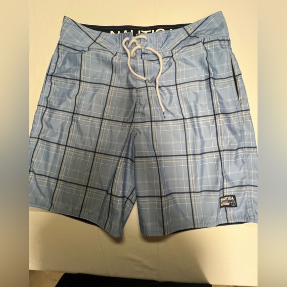 NAUTICA MENS BLUE PLAID SIZE 38 WAIST BERMUDA SHORTS   LIKE NEW - Picture 9 of 13